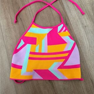 Zara Pink and Orange Halter Top